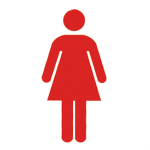 サイン(突出型)女マーク 赤 200×200×15.5 ※メーカー直送品 - 大工道具 