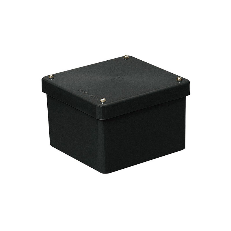 正方形防水プールボックス(カブセ蓋・ノック無)120×120×80mm ブラック