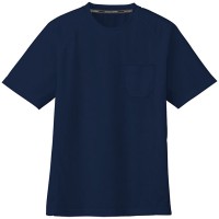吸汗速乾半袖Tシャツ(ポケットあり) ネイビー SS ※取寄品の1枚目