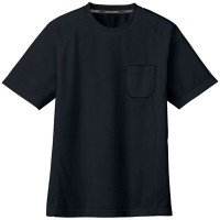 吸汗速乾半袖Tシャツ(ポケットあり) ブラック S ※取寄品の1枚目