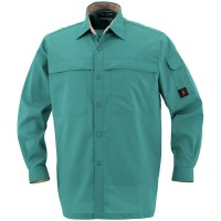防汚・製品制電長袖シャツ グリーン 5L ※取寄品の1枚目