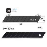 L型カッター替刃 (PMGL-EVO2/PMGL-EVO2R用) BL13刃 (超鋭角黒厚刃 刃厚0.5mm) 計100枚の2枚目
