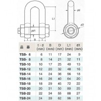 鉄JIS規格シャックル ユニクロメッキ(SB型) ピン径8mmの2枚目