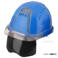 シールド付きヘルメット Ventiプラス Rブルー ひさしクリア スモークレンズ 受注生産品の1枚目