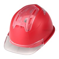 通期孔付き つや消しヘルメットVenti EM 赤 ひさしクリア 受注生産品の1枚目