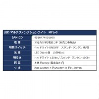 LEDマルチファンクションライト 一台3役 ランタン ヘッドライト スタンドライト 取寄品の4枚目