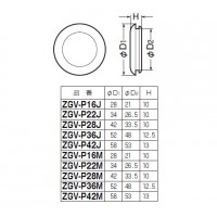 ケーブルブッシング 樹脂ボックス用(EPDM製)ベージュ 適合ノック径20～23mm(100個価格)の2枚目