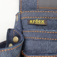 【ARDEXオリジナルモデル】ヌバック釘袋 Wポケット(W墨壷ホルダー仕様) 4型 濃デニムの2枚目