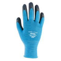 作業手袋 のらSTYLE 13G 天然ゴム背抜き手袋 ブルー Sサイズ 取寄品の1枚目