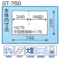 大型車載用工具箱(GT-750・ブルー)メーカー直送品 代引不可 個人宅不可の2枚目