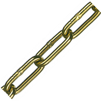 アルミカラーチェーン(ゴールド)線径3.5×内長27.5×内巾6mm 1巻30m価格 - 大工道具・金物の専門通販アルデ