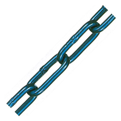 アルミカラーチェーン(ブルー)線径6×内長36×内巾10mm 1m価格 - 大工