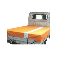 ターポリン軽トラ用トラックシート オレンジ＆ホワイト ワイドボディ車対応の1枚目