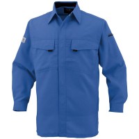 エコ・製品制電長袖シャツ ブルー SS ※取寄品の1枚目