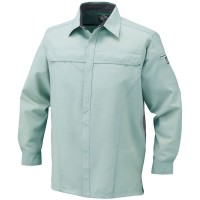 エコ・製品制電長袖シャツ グリーン 3L ※取寄品の1枚目