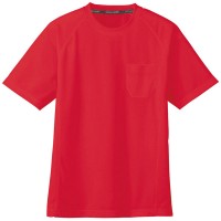 吸汗速乾半袖Tシャツ(ポケットあり) レッド SS ※取寄品の1枚目