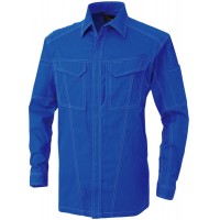 立体カット長袖シャツ ブルー 4L ※取寄品の1枚目
