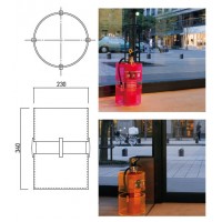 消火器ボックス(据置型)蛍光オレンジ 消火器10型用 ※メーカー直送品の2枚目