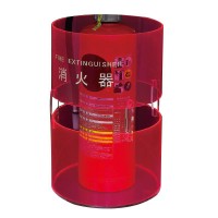 消火器ボックス(据置型)蛍光ピンク 消火器10型用 ※メーカー直送品の1枚目