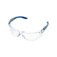 二眼型 保護メガネ 両面曇り止め加工 レンズ厚2.3mm レンズ色クリア テンプルカラーブルーの1枚目