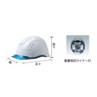 PC製ヘルメット(高通気タイプ・透明バイザー)ホワイト BLの2枚目