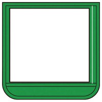 ポケット胸章緑・軟質ビニール・60×60mm※取寄せ品の1枚目
