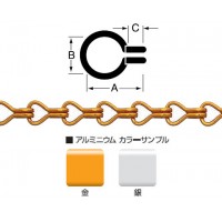 アルミニウムチェイン(鎖)(二重)R-AR16 15m巻(リール巻)【取寄せ品】の2枚目