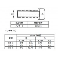 チューブ継手 チューブインサート チューブ外径D1/2in.×12.7mmの2枚目