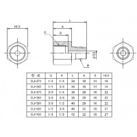 黄銅製圧力計ソケット メネジ(PF)1/2×オネジ(PT)1/2の2枚目