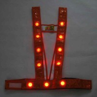 LEDタスキ型安全ベスト『光るんです』 オレンジ/赤LED フリーサイズ 取寄品の3枚目