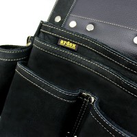 【ARDEXオリジナルモデル】ヌバック釘袋 Wポケット(W墨壷ホルダー仕様) 6型 黒の3枚目