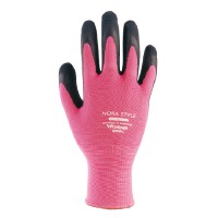 作業手袋 のらSTYLE 13G 天然ゴム背抜き手袋 ピンク Sサイズ 取寄品の1枚目