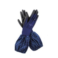 作業手袋 のらSTYLE ウレタンコーティング 背抜き袖付き手袋 ネイビー Sサイズ 取寄品の1枚目